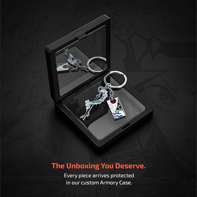 Demon Slayer Keychain, Anime Keychain with Sword & Charm Plate, Demon Slayer Merch & Gifts
