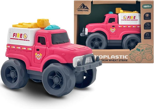 Aigitoy Toddler Car Toys for Boy Girl 1-3 Year Old, Red Fire Truck, BPA Free, Phthalates Free, PVC, Recycled Plastic, Toddlers Toy for Fine Motor Skills, for Boys Girls