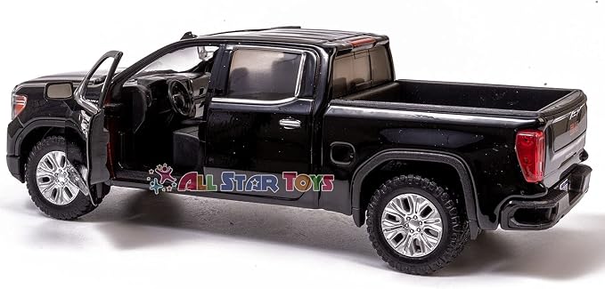 Motor Max 2019 GMC Sierra 1500 Denali Crew Cab Pickup Truck, Black 79362BK - 1/27 Scale Diecast Model Toy Car,unisex-children