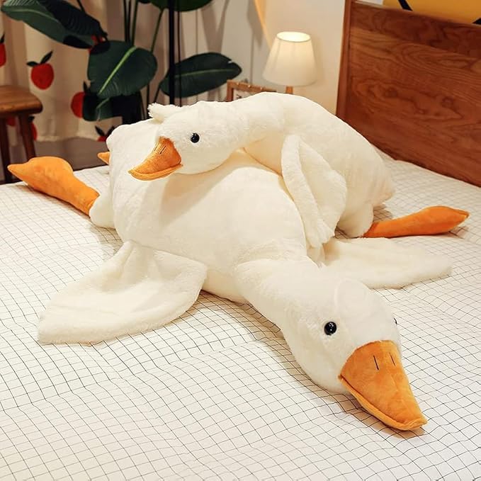 CottonStar Goose Stuffed Animal 35.5 Inch Plush Doll Toy, Cute Duck Plush Cushion Soft Huge Plushies Pillow, Gift for Kids and Friends, White