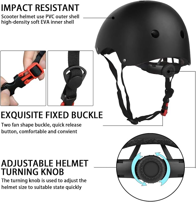 WayEee Kids Bike Helmet Set Skateboard Knee Pads, Helmet Pad Set Protective Gear Set Adjustable for Girls Kids 3-14 Helmet Elbow Pads Wrist Guards for Sport Cycling Bike Roller Skating Scooter