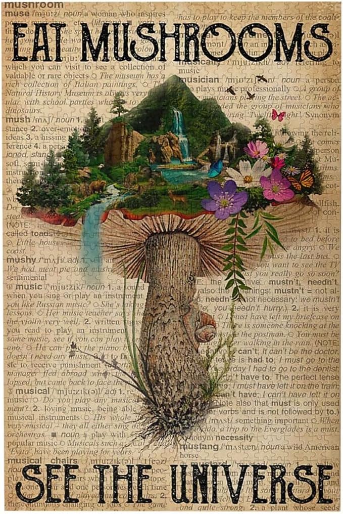 Eat Mushrooms See The Universe Jigsaw Puzzles 1000 Pieces for Adults - Puzzles for Adults & Children Home Decoration