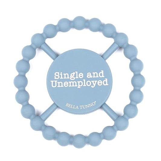 Bella Tunno Happy Teether - Soft & Easy Grip Teething Ring Perfect for Babies and Teething Toys to Help Soothe Gums, Non-Toxic, BPA Free Silicone Teether, Single and Unemployed