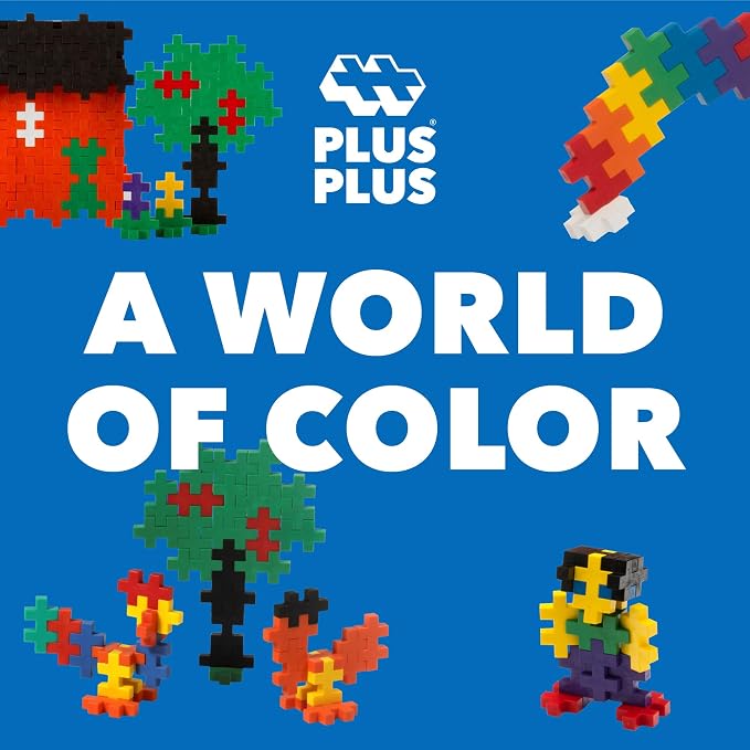 PLUS PLUS Big - 100 Piece Basic Color Mix - Interlocking Large Puzzle Building Blocks, Quiet Stem Toys for Toddlers - Gifts for Boys & Girls