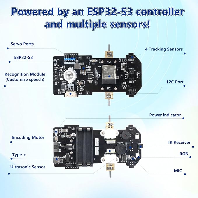 3-in-1 ESP32 IoT Control Smart Factory Kit with 2-in-1 TruckBott Smart Car Kit, Electronics Programming Robotics Kit Compatible with Arduino Scratch, School Home DIY Education STEAM Set for Teens 12+