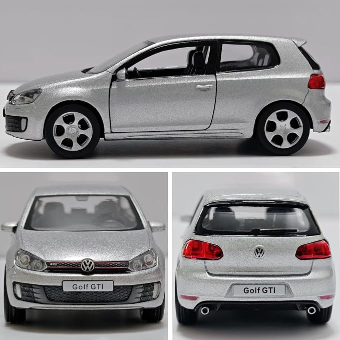 Volkswagen Golf GTI Toy Car 1/36 Model Car Toys Car Metal Collect Car with Pull Back for Boys Children Age 3 + Year Old Festival Gift(Silver)