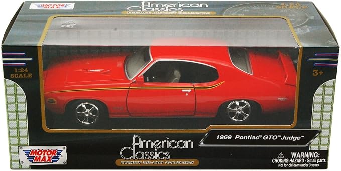 Motormax 73133 1969 Pontiac GTO Orange 1:24 Scale Diecast Model Car