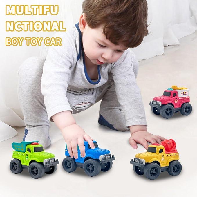 Aigitoy Toddler Car Toys for Boy Girl 1-3 Year Old, Yellow Mixter Truck, BPA Free, Phthalates Free, PVC, Recycled Plastic, Toddlers Toy for Fine Motor Skills, for Boys Girls