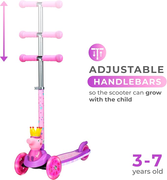 Kick Scooter for Kids, 3 Wheel Self Balancing, Light Up LED Wheels