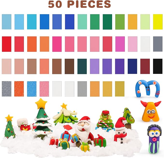 CiaraQ Polymer Clay Kit, Mini Modeling Clay Set for Kids/Beginners/Artist, 48 Colors