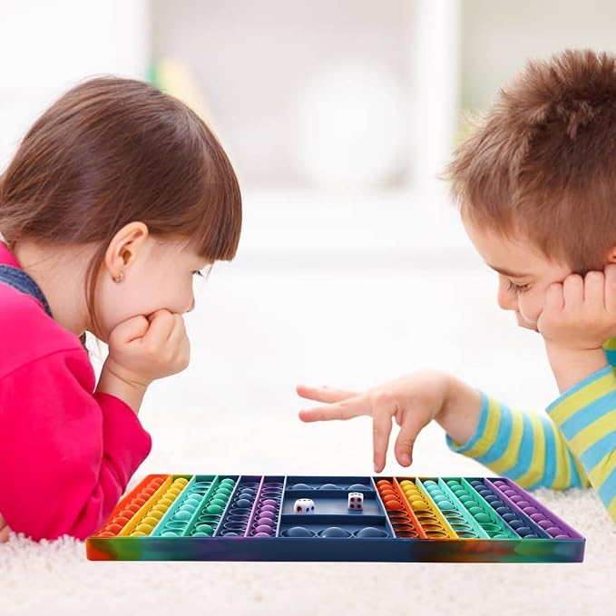 Pop Games Sensory Fidget Toy, Pop Board Math Games for Kids Family Games Multiplication Game, Stress Relief Toys Girls Boys with Autism ADHD Birthday Gifts for Grandkids (2pcs)