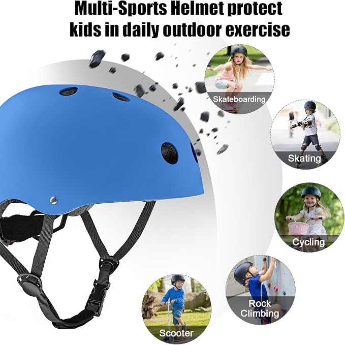 Kids Bike Helmet with LED Light,Lightweight Adjustable Childs Helmet for boy & Girl Ages 5-8-14,Multi-Sport Safety Helmet for Skateboard Cycling Scooter