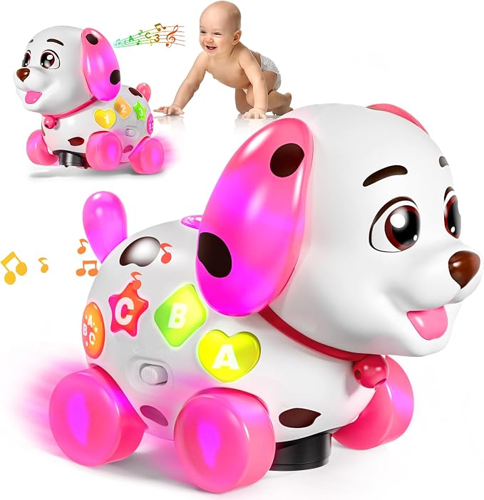 ToddlerCley Musical Puppy Toys for 1 Year Old Girl Gifts, 1st Birthday Girl Gift, Bilingual Learning Baby Toy 6-12-18 Months with Sound & Lights, Educational Toy for 1 Year Old Boy Present