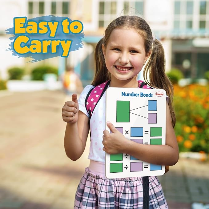 Dry Erase Multiplication Chart Whiteboard, 9" x 12" Multiplication Table Double-Sided Times Table, Math Manipulatives White Board for Kids Students, Classroom and Home, Small White Board Dry Erase