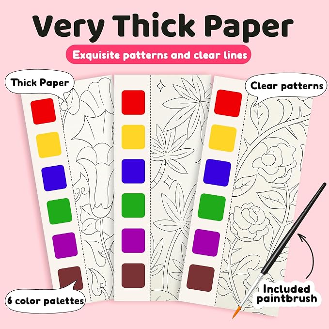 Water Coloring Book,Paint with Water Books for Kids Ages 3-5,Watercolor Painting Book for Toddlers 4-6,Creative Arts and Crafts & Airplane Travel Essentials for Boys Girls