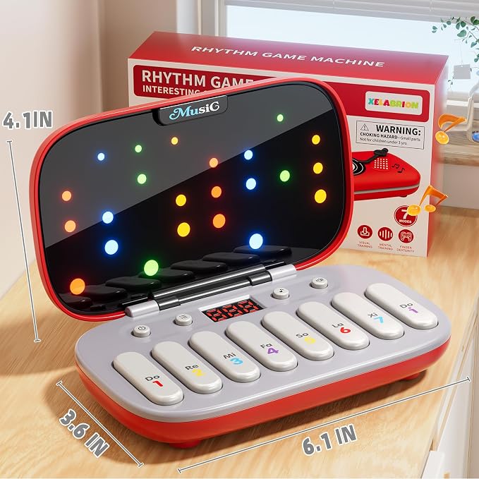 Piano for Kids, Kids Keyboard Piano Toy Music Rhythm Machine, 7 Modes Electronic Piano Toy with Glowing Piano Keys, Travel Toys Birthday Musical Learning Gift for 3 4 5 6 7 Year Old Toddler Girls Boys