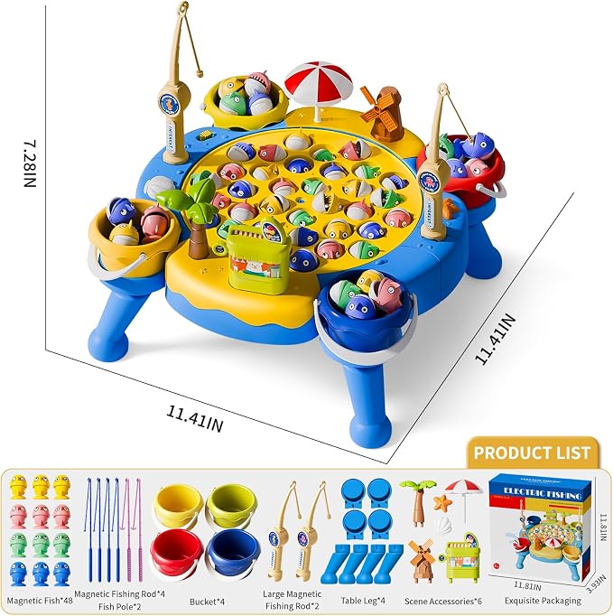 ORANGE OCEAN 70 PCS Magnetic Fishing Games for Kids Ages 4-8, Toddler Board Games for Kids 4-6 8-12, Toys for 3 4 5 6 Year Old Boys Girls, Ideas Birthday Gifts for Boys Girls 3-5 6-8