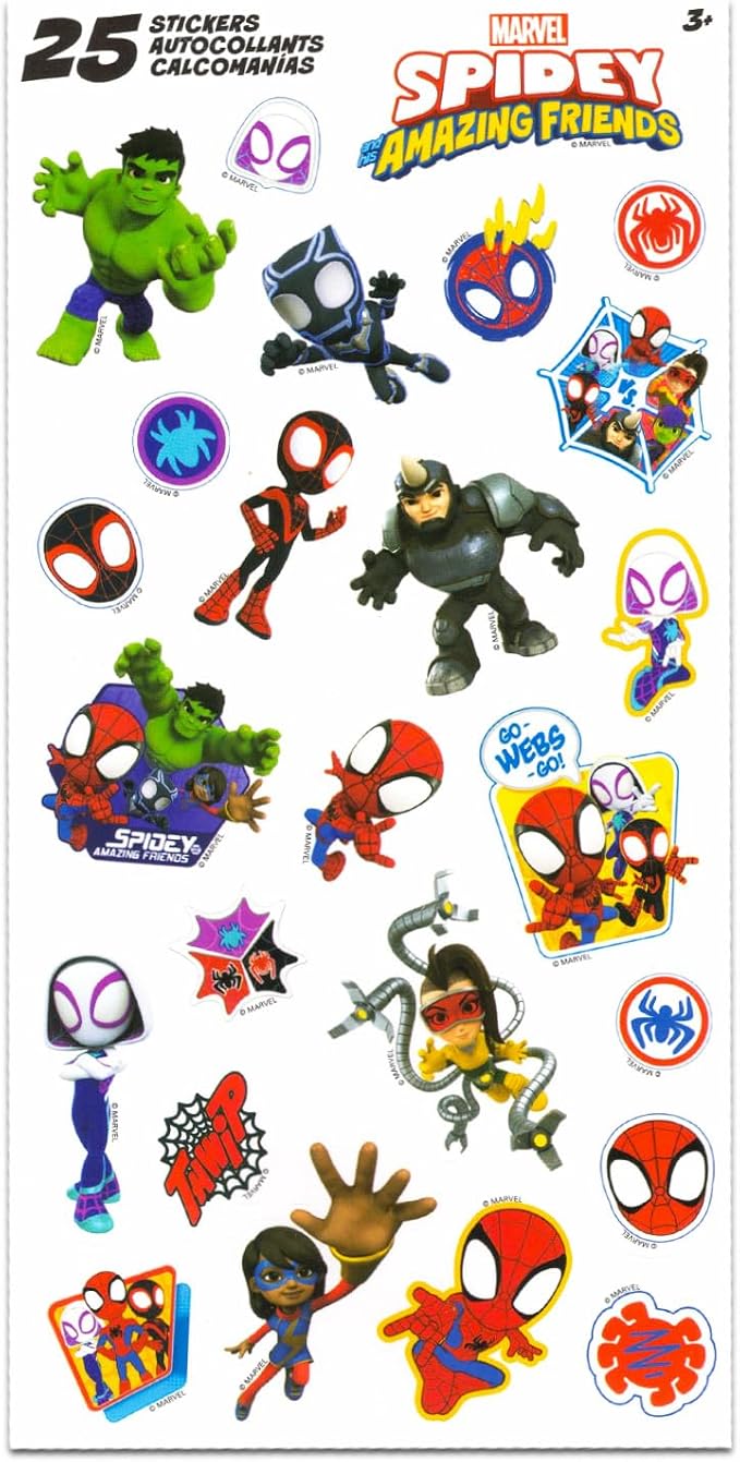 Marvel Spidey and Friends Coloring Book Set for Kids, Boys Ages 4-8 - Bundle with Spiderman Coloring Pages, Activities, Games Plus Stickers, Jumbo Crayons | Spidey and Friends Activity Book Set