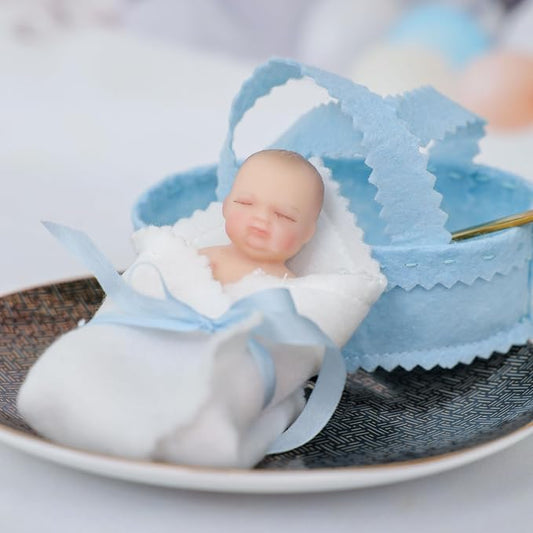 4inch 10CM Mini Platinum Silicone Reborn Baby Doll, Tiny Full Body Silicone Baby Dolls for Stress Relief, Decoration, Gifts, Collectible