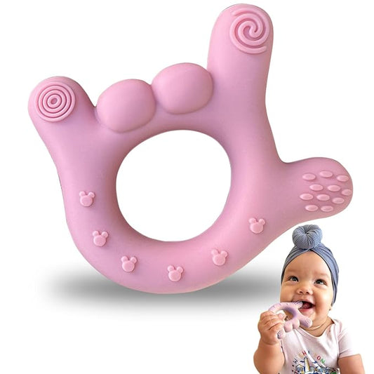 Silicone Hand Teether - I Love You Baby Teething Toy 0-12 Months | BPA - Free Toddlers Teething Relief | Massaging Teethers for Babies 3-6 Months | Infant Toy Teether 6-12 Months - Gift for Babies