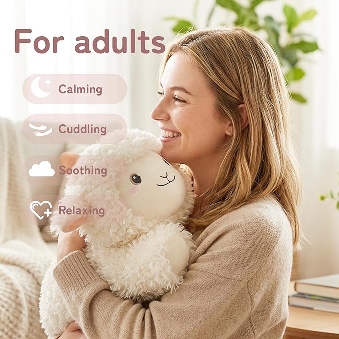 Niuniu Daddy 20" | 3.3 Pound Weighted Sheep Stuffed Animal Plushie for Adults & Kids, Large Sheep Weighted Lap Pillow, Soft Sensory Stuffy Toy as Gift for Holidays