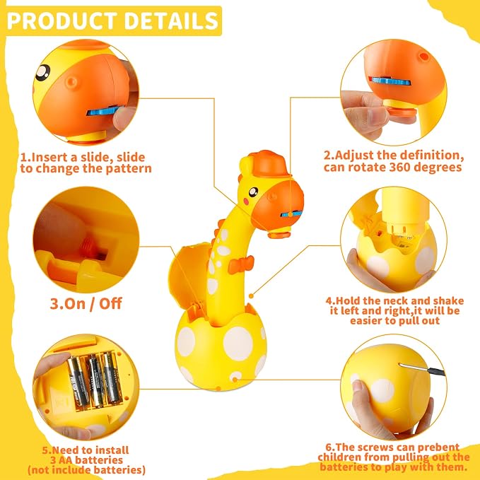 KETIEE Drawing Projector for Kids, Tracing and Drawing Projector Toy with Light, Children Smart Projector Sketcher, Kids Art Projector with 72 Stencils for Boy Girl 3-8 Years Old (Yellow)