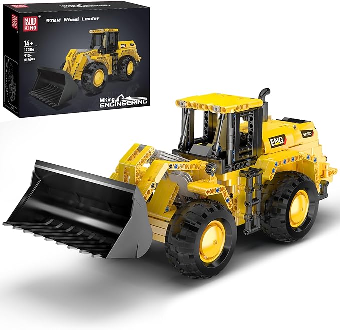 Mould King 17084 Wheel Loader Construction Toy, Buildable Bulldozer Construction Vehicle Building Set, Realistic Loading Shovel for Adult (910 PCS)