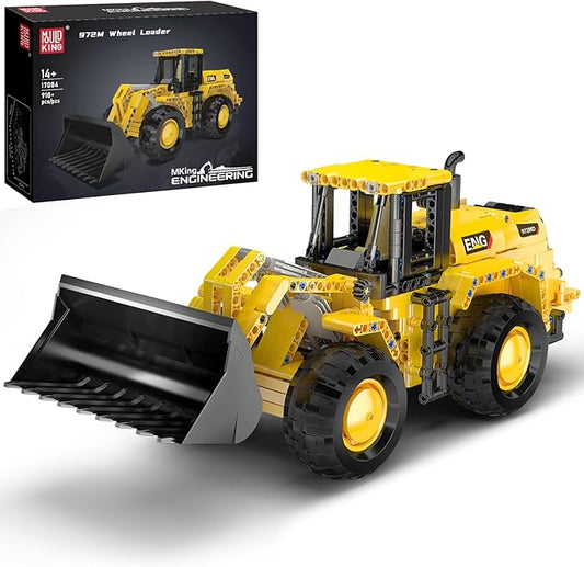 Mould King 17084 Wheel Loader Construction Toy, Buildable Bulldozer Construction Vehicle Building Set, Realistic Loading Shovel for Adult (910 PCS)