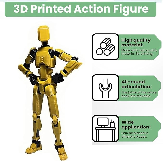 EIMONEY 12PCS Assembly Completed T-13 Action Figure 3D Printed Multi-Jointed Movable,Lucky 13 Action Figures,Multi-Articular Dummy 13 Action Figures,Desktop Decorations,Creative Gifts (12PCS)