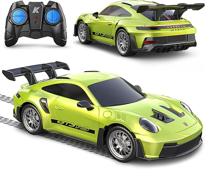 AEROQUEST Porsche Remote Control Car,Officially Licensed Porsche 911 GT3 RS,1:24 Scale Toy Car for Kids,Electric Sport Racing Hobby RC Cars,Birthday Gift for Boys and Girls（Green）