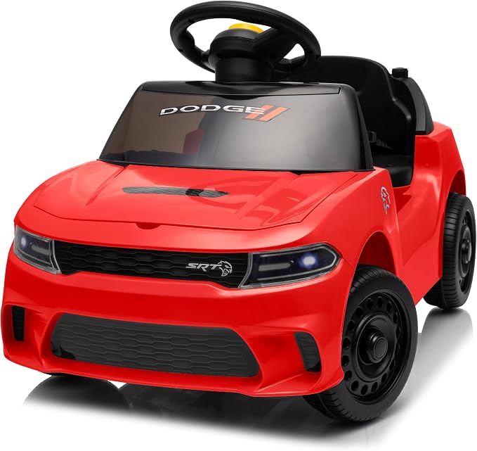 Licensed Dodge Electric Ride on Car for Toddlers Aged 1-3 w/Music & Horn
