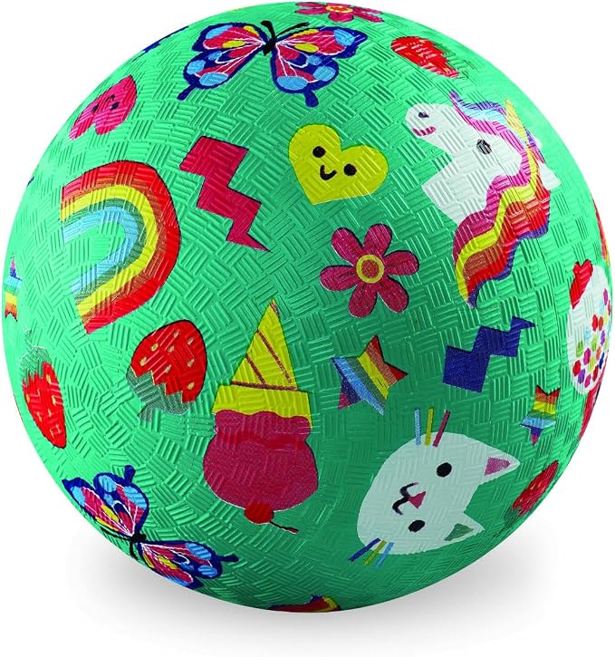 Crocodile Creek Playground Ball - Durable Rubber Ball for Kids Ages 3 and Up - Bouncy Inflatable Ball for Kickball, Indoor Games, and Outdoor Sports - PVC-Free