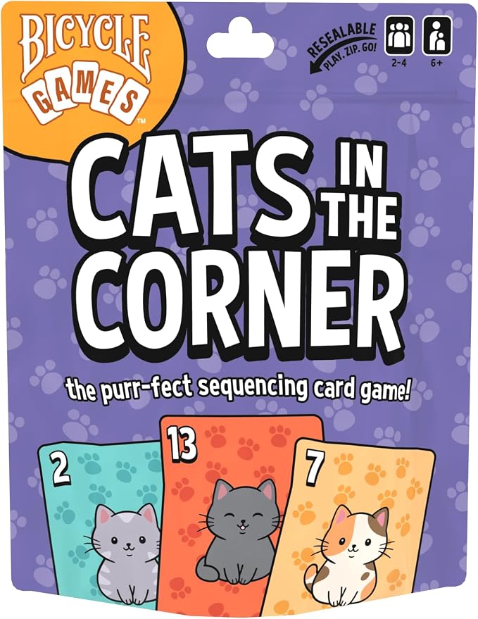 Bicycle Games Kids Collection x3- Hogwash, Trash, Cats in The Corner– Family-Friendly Strategy Card Game for Kids, Teens & Adults, Easy-to-Learn Gameplay, Fun Cat-Themed Game Night Activity