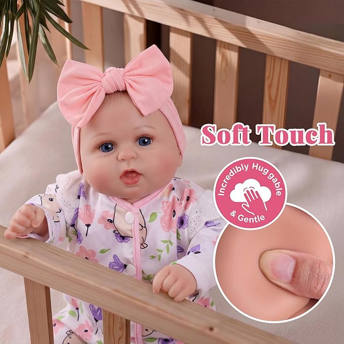 BABESIDE Lifelike Reborn Baby Dolls Dara - 20 Inch Realistic-Newborn Baby Doll Girl Handmade Real Life Baby Dolls with Clothes and Toy Accessories Gift for Kids Age 3+