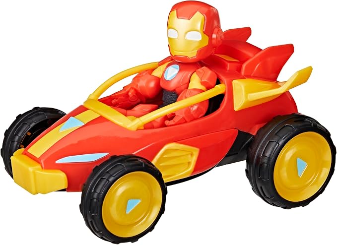 Marvel Iron Man and His Awesome Friends Iron Racer Action Figure & Toy Vehicle, 3-Inch Action Figures, Super Hero Toys for Kids, Ages 3+