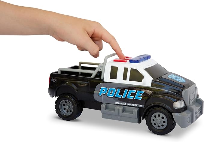 Mighty Fleet Rescue Force 12" Police Pickup Truck Toy with Realistic Lights & Sounds, Durable Construction and Batteries Included, Ages 3+
