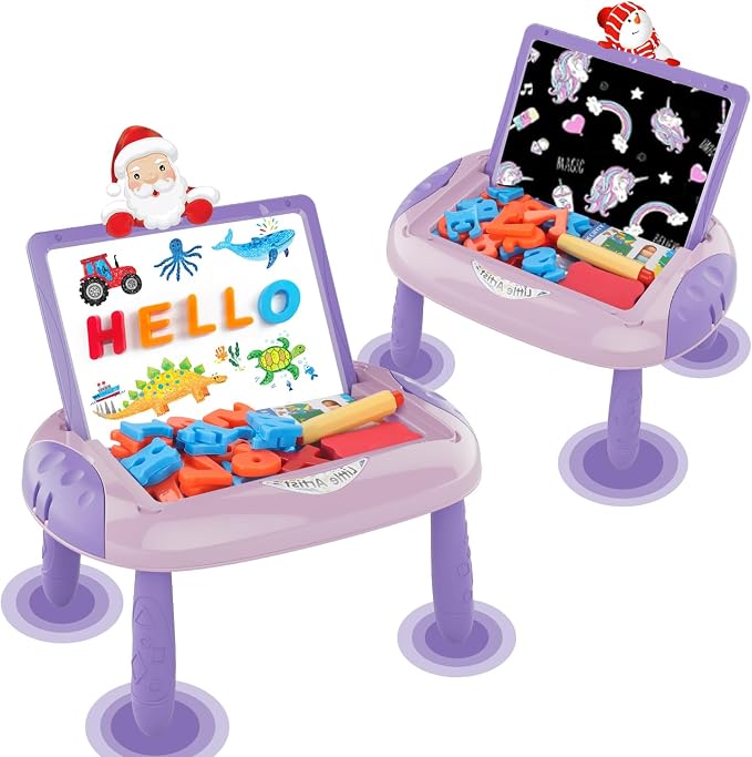 MAYESAR Gifts for 1-2 Year Old Girls,Toddlers Toys with Magnetic Letters and Numbers, Art Easel for Kids 1 2 Year Old, Girl Birthday Christmas Gifts (Purple)