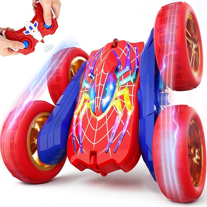 360°Flip Rc Cars Toys with Glowing Hero Eyes & Legs, 2.4GHz Drift Stunt Remote Control Car, 4WD & Double-Sided Race Car, Birthday Gifts Toys for 3 4 5 6 7 8 9 10 11+ Year Old Boys Age 3-4 4-6 6-8 8-12