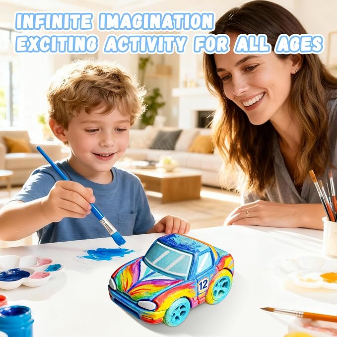 Paint Your Own Car Lamp Kit, Arts and Crafts for Kids Ages 8-12, Arts and Crafts for Kids 4-6, DIY City Sprite Car Night Light, Painting Kit Birthday Gifts for Girls Boys Ages 3 4 5 6 7 8 9 10 11 12+