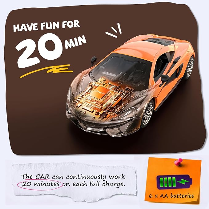 AEROQUEST McLaren Remote Control Car Officially Licensed 1:14 MCLAREN 570S RC Car for Boys and Girls Race Car Toy for Kids Gift Idea for Birthday(Orange)