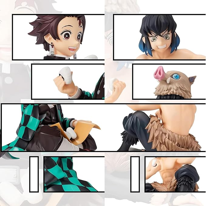 6Pcs Demon Anime Figures Set, Slayer Characters for Anime Fans (Rice Ball)