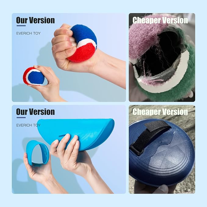 Toss and Catch Ball Game Set, Upgraded Sticky Paddle Ball Set for Kids & Toddlers, Sturdy & Water-Resistant Outdoor Backyard Beach Pool Toy, Birthday Gift for Boys Girls Ages 3-12