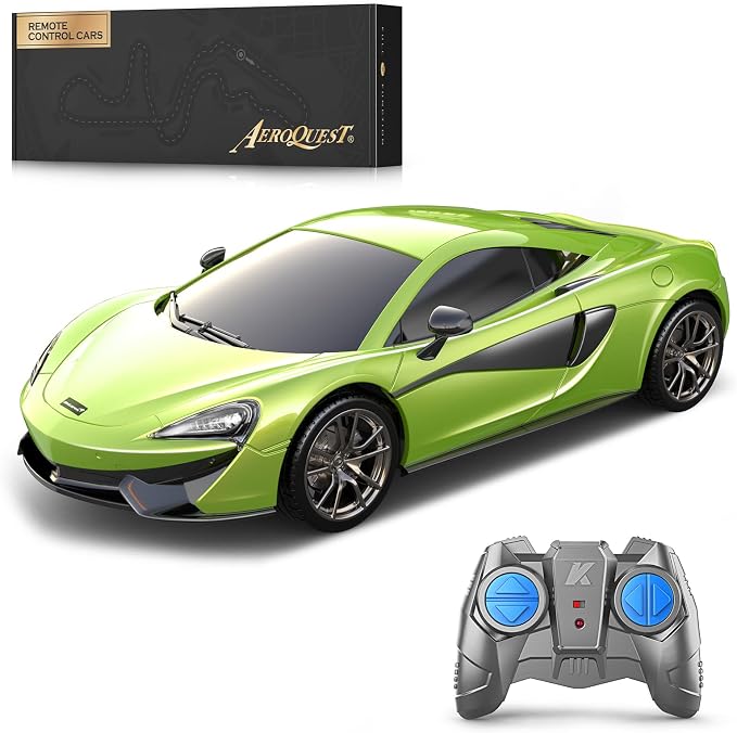AEROQUEST McLaren Remote Control Car,Officially Licensed MCLAREN 570S,1:24 Scale Toy Car for Kids,Electric Sport Racing Hobby RC Cars,Birthday Gift for Boys and Girls（Green）