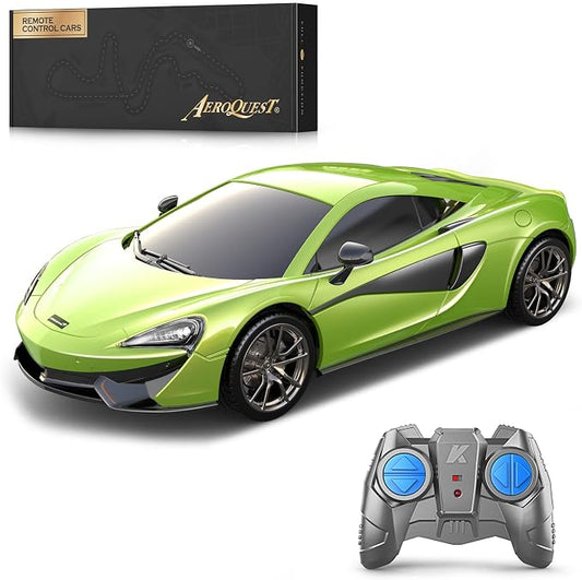 AEROQUEST McLaren Remote Control Car,Officially Licensed MCLAREN 570S,1:24 Scale Toy Car for Kids,Electric Sport Racing Hobby RC Cars,Birthday Gift for Boys and Girls（Green）