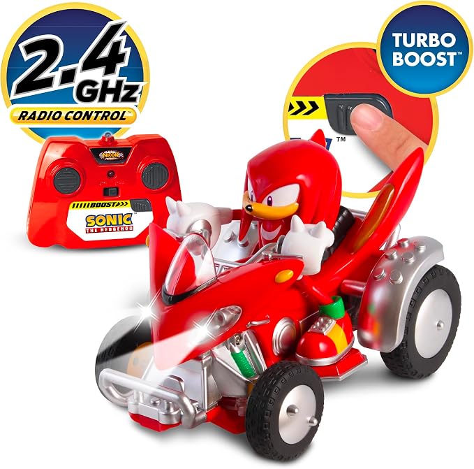 NKOK Sonic NKOK Knuckles ATV R/C (with Lights), For Ages 6 and up, Allows Children to Pretend to Drive and Have Fun at the Same Time! Great Item for Kids