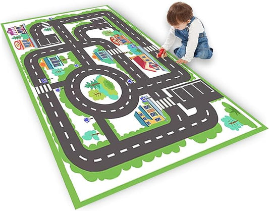 Kids Rug Play Mat Great for Playing with Cars and Toys,Educational Kid Road and Traffic City Life Carpet,Children Baby Fun Throw Rug for Bedroom Play Room,31X47Inch/80X120CM