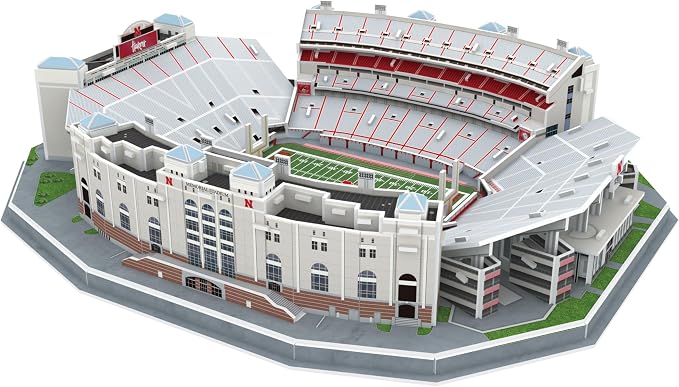 Pro-Lion 3D Jigsaw Puzzle of Nebraska Memorial Stadium – 162 Pieces | Nebraska Huskers College Football Model | NCAA Football Stadium Building Kit | Creative Gift for Men, Boys & Kids Aged 8+