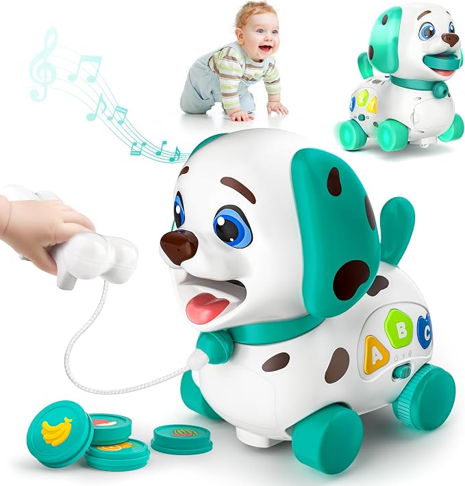 ToddlerCley Musical Puppy Toys for 1 Year Old Boy Gifts, 4-in-1 Bilingual Learning Educational Baby Toy 6-12-18 Months, 1st Birthday Boy Girl Gifts