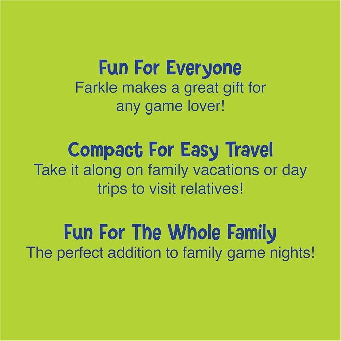Farkle Classic Dice Game – Kids, Family Games, Travel Game, Adult Games, Board Game, Dice Cup, Summer Toys, Dice Set, , Ages 8+