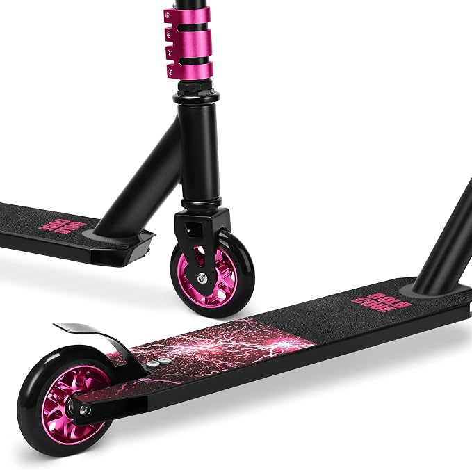 BOLDCUBE Deluxe Stunt Scooter for Boys and Girls Ages 8-12 Years | Anodized Finish | 4 Bolt Clamp | Marbled Grips | 7+ yrs